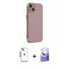 MARSİLYAN™- iPhone 14 Kılıf Yankı Serisi - Siyah Bilvis 5in1 5D Magic Hayalet Cam Ekran Koruyucu + Shine Kamera Lens - GS