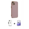 MARSİLYAN™- iPhone 14 Kılıf Yankı Serisi - Siyah Bilvis 5in1 5D Magic Hayalet Cam Ekran Koruyucu + Shine Kamera Lens - SH