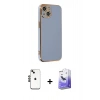 MARSİLYAN™- iPhone 14 Kılıf Yankı Serisi - Siyah Bilvis 5in1 5D Magic Hayalet Cam Ekran Koruyucu + Shine Kamera Lens - SH