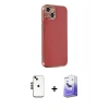MARSİLYAN™- iPhone 14 Kılıf Yankı Serisi - Siyah Bilvis 5in1 5D Magic Hayalet Cam Ekran Koruyucu + Shine Kamera Lens - SH