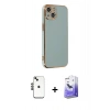 MARSİLYAN™- iPhone 14 Kılıf Yankı Serisi - Siyah Bilvis 5in1 5D Magic Hayalet Cam Ekran Koruyucu + Shine Kamera Lens - SH