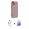 MARSİLYAN™- iPhone 14 Kılıf Yankı Serisi - Siyah Bilvis 5in1 5D Magic Hayalet Cam Ekran Koruyucu + Shine Kamera Lens - YL