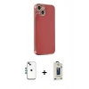 MARSİLYAN™- iPhone 14 Kılıf Yankı Serisi - Siyah Bilvis Hayalet Cam Ekran Koruyucu + Shine Kamera Lens - MI