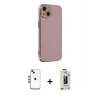 MARSİLYAN™- iPhone 14 Kılıf Yankı Serisi - Siyah Bilvis Hayalet Cam Ekran Koruyucu + Shine Kamera Lens - MI