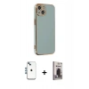 MARSİLYAN™- iPhone 14 Kılıf Yankı Serisi - Siyah Bilvis Hayalet Cam Ekran Koruyucu + Shine Kamera Lens - MI