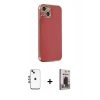 MARSİLYAN™- iPhone 14 Kılıf Yankı Serisi - Siyah Bilvis Hayalet Cam Ekran Koruyucu + Shine Kamera Lens - MI