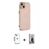 MARSİLYAN™- iPhone 14 Kılıf Yankı Serisi - Siyah Bilvis Hayalet Cam Ekran Koruyucu + Shine Kamera Lens - MI
