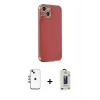 MARSİLYAN™- iPhone 14 Kılıf Yankı Serisi - Siyah Bilvis Hayalet Cam Ekran Koruyucu + Shine Kamera Lens - GI