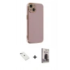 MARSİLYAN™- iPhone 14 Kılıf Yankı Serisi - Siyah Bilvis Hayalet Cam Ekran Koruyucu + Diamond Kamera Lens - YL