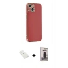 MARSİLYAN™- iPhone 14 Kılıf Yankı Serisi - Siyah Bilvis Hayalet Cam Ekran Koruyucu + Diamond Kamera Lens - YL