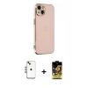 MARSİLYAN™- iPhone 14 Kılıf Yankı Serisi - Siyah Buffer Cam Ekran Koruyucu + Shine Kamera Lens - GI