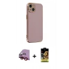 MARSİLYAN™- iPhone 14 Kılıf Yankı Serisi - Siyah Buffer Cam Ekran Koruyucu + Raze Metal Kamera Lens - KI