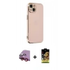 MARSİLYAN™- iPhone 14 Kılıf Yankı Serisi - Siyah Buffer Cam Ekran Koruyucu + Raze Metal Kamera Lens - KI