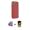 MARSİLYAN™- iPhone 14 Kılıf Yankı Serisi - Siyah Buffer Cam Ekran Koruyucu + Raze Metal Kamera Lens - GS