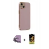 MARSİLYAN™- iPhone 14 Kılıf Yankı Serisi - Siyah Buffer Cam Ekran Koruyucu + Raze Metal Kamera Lens - GS