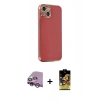 MARSİLYAN™- iPhone 14 Kılıf Yankı Serisi - Siyah Buffer Cam Ekran Koruyucu + Raze Metal Kamera Lens - MR