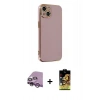 MARSİLYAN™- iPhone 14 Kılıf Yankı Serisi - Siyah Buffer Cam Ekran Koruyucu + Raze Metal Kamera Lens - MR