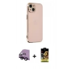 MARSİLYAN™- iPhone 14 Kılıf Yankı Serisi - Siyah Buffer Cam Ekran Koruyucu + Raze Metal Kamera Lens - SH