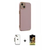 MARSİLYAN™- iPhone 14 Kılıf Yankı Serisi - Siyah Buffer Cam Ekran Koruyucu + Shine Kamera Lens - GD