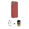 MARSİLYAN™- iPhone 14 Kılıf Yankı Serisi - Siyah Buffer Cam Ekran Koruyucu + Shine Kamera Lens - GI