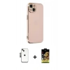 MARSİLYAN™- iPhone 14 Kılıf Yankı Serisi - Siyah Buffer Cam Ekran Koruyucu + Shine Kamera Lens - SH