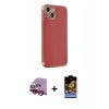 MARSİLYAN™- iPhone 14 Kılıf Yankı Serisi - Siyah Buffer Hayalet Cam Ekran Koruyucu + Raze Metal Kamera Lens - KI