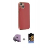 MARSİLYAN™- iPhone 14 Kılıf Yankı Serisi - Siyah Buffer Hayalet Cam Ekran Koruyucu + Raze Metal Kamera Lens - SH