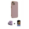 MARSİLYAN™- iPhone 14 Kılıf Yankı Serisi - Siyah Buffer Hayalet Cam Ekran Koruyucu + Raze Metal Kamera Lens - GS