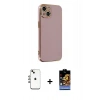 MARSİLYAN™- iPhone 14 Kılıf Yankı Serisi - Siyah Buffer Hayalet Cam Ekran Koruyucu + Shine Kamera Lens - GI
