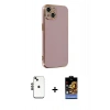 MARSİLYAN™- iPhone 14 Kılıf Yankı Serisi - Siyah Buffer Hayalet Cam Ekran Koruyucu + Shine Kamera Lens - SH