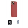 MARSİLYAN™- iPhone 14 Kılıf Yankı Serisi - Siyah Joko Magic 5D Cam + Gümüş PVD Metal Kamera Lens
