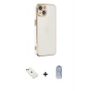 MARSİLYAN™- iPhone 14 Kılıf Yankı Serisi - Siyah Joko Magic 5D Cam + Diamond Kamera Lens - KI