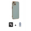 MARSİLYAN™- iPhone 14 Kılıf Yankı Serisi - Siyah Joko Magic 5D Cam + PVD Metal Kamera Lens - PE