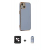 MARSİLYAN™- iPhone 14 Kılıf Yankı Serisi - Siyah Joko Magic 5D Cam + PVD Metal Kamera Lens - PE