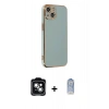 MARSİLYAN™- iPhone 14 Kılıf Yankı Serisi - Siyah Joko Magic 5D Cam + PVD Metal Kamera Lens - YL