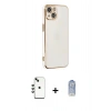 MARSİLYAN™- iPhone 14 Kılıf Yankı Serisi - Siyah Joko Magic 5D Cam + Yeşil Shine Kamera Lens