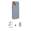 MARSİLYAN™- iPhone 14 Kılıf Yankı Serisi - Siyah Joko Magic 5D Cam + Yeşil Shine Kamera Lens