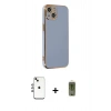 MARSİLYAN™- iPhone 14 Kılıf Yankı Serisi - Siyah Joko Magic 5D Hayalet Cam + Shine Kamera Lens - GI