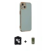 MARSİLYAN™- iPhone 14 Kılıf Yankı Serisi - Siyah Joko Magic 5D Hayalet Cam + PVD Metal Kamera Lens - GS