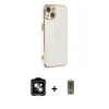 MARSİLYAN™- iPhone 14 Kılıf Yankı Serisi - Siyah Joko Magic 5D Hayalet Cam + PVD Metal Kamera Lens - GS