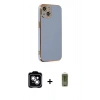 MARSİLYAN™- iPhone 14 Kılıf Yankı Serisi - Siyah Joko Magic 5D Hayalet Cam + PVD Metal Kamera Lens - GS