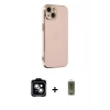 MARSİLYAN™- iPhone 14 Kılıf Yankı Serisi - Siyah Joko Magic 5D Hayalet Cam + PVD Metal Kamera Lens - MI