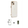 MARSİLYAN™- iPhone 14 Kılıf Yankı Serisi - Siyah Joko Magic 5D Hayalet Cam + Shine Kamera Lens - SH