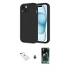 MARSİLYAN™- iPhone 14 Kılıf Yankı Yansıma Özel Seri - Şeffaf 360 Full Body Arka Koruyucu + Diamond Kamera Lens - KI