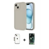 MARSİLYAN™- iPhone 14 Kılıf Yankı Yansıma Özel Seri - Şeffaf 360 Full Body Arka Koruyucu + Shine Kamera Lens - GD