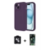 MARSİLYAN™- iPhone 14 Kılıf Yankı Yansıma Özel Seri - Şeffaf 360 Full Body Arka Koruyucu + PVD Metal Kamera Lens - MI