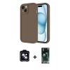 MARSİLYAN™- iPhone 14 Kılıf Yankı Yansıma Özel Seri - Şeffaf 360 Full Body Arka Koruyucu + PVD Metal Kamera Lens - MI