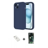 MARSİLYAN™- iPhone 14 Kılıf Yankı Yansıma Özel Seri - Şeffaf 360 Full Body Arka Koruyucu + Diamond Kamera Lens - PE