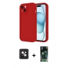 MARSİLYAN™- iPhone 14 Kılıf Yankı Yansıma Özel Seri - Şeffaf 360 Full Body Arka Koruyucu + PVD Metal Kamera Lens - PE