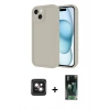 MARSİLYAN™- iPhone 14 Kılıf Yankı Yansıma Özel Seri - Şeffaf 360 Full Body Arka Koruyucu + PVD Metal Kamera Lens - PE